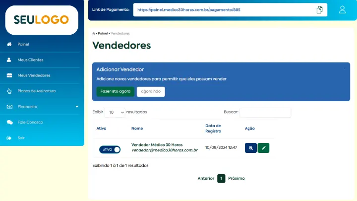Cadastro de Vendedores